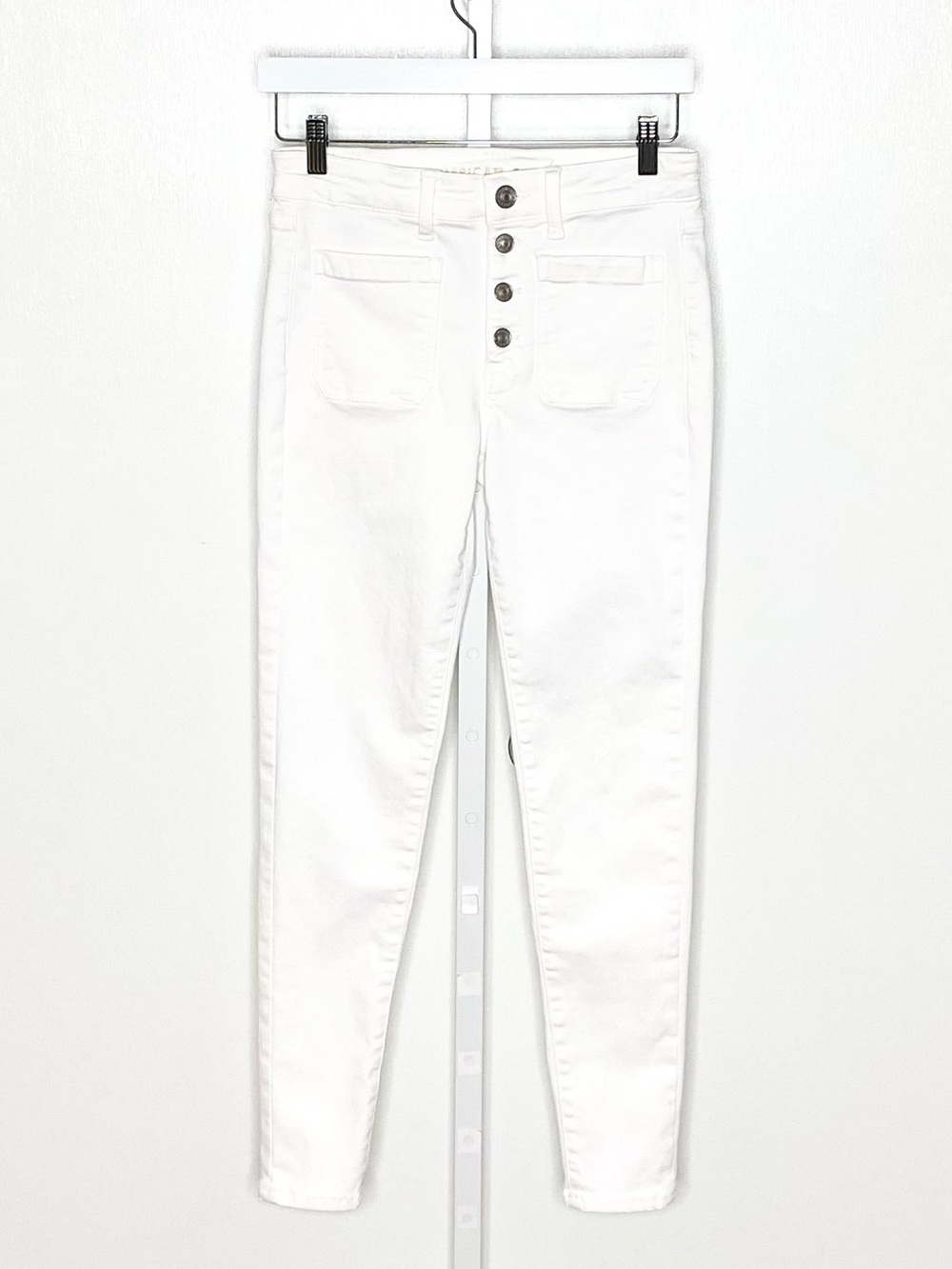 America Eagle | White Hi-Rise Jegging Crop Ne(x)t Level Stretch Jeans Sz 6 Long